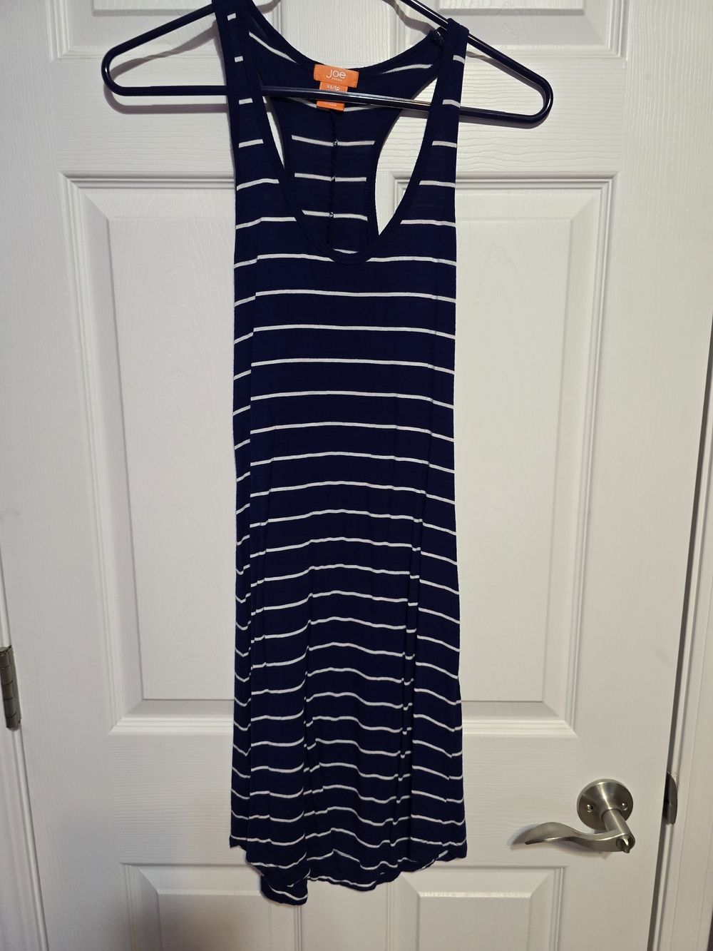 Joe Fresh Navy and White Striped Racerback Maxi Dress